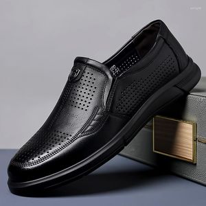 Sapatos sociais moda negócios casual couro masculino leve respirável
