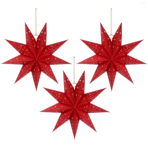 Masa lambaları 3 adet dokuz sivri yıldız kağıt fener dekorasyonları Noel kolye lambası gölge ev dekoratif ürünler aksesuar tonları