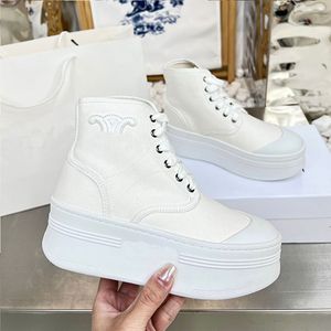 Designerskie kobiety na płótnie buty wysokie top trampki stylowe grube podeszwy minimalistyczne retro damskie butie grube buty podeszwy rozmiar 35-42