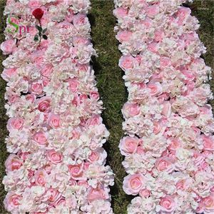Dekoratif Çiçekler SPR -Işık Pembe -10pcs/Lot Yapay İpek Gül Çiçek Duvarı Düğün Durumu Arka Plan Çim/Sütun Dekorasyonu