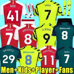 23 24 G.Jesus Soccer Jerseys Rice Smith Rowe Saka Fans Player J.Timber Martinelli Tierney 2023 2024 Football Shirt Men Kids Odegaard Sambi Fabio Vieira Saliba