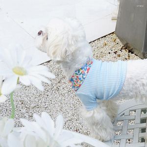 犬のアパレル通気性プルオーバー猫Tシャツ小犬のベスト衣類ミディアムフラワーカジュアルウェアかわいい夏服