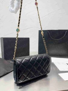 Designer bag 1:1 mirror quality WOC diamond patterned leather classic flip bag for women chain single shoulder crossbody bag