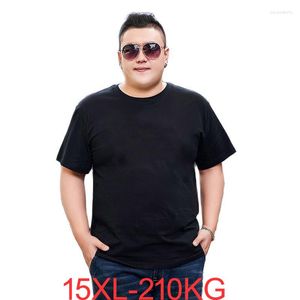Camiseta masculina grande tamanho grande 15xl 14xl 13xl 8xl 9xl 10xl 11xl 12xl manga curta em torno do pescoço solto casual preto cinza branco 210kg