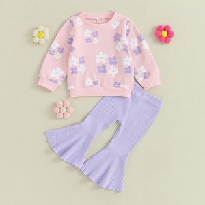 Set di abbigliamento per bambini bambina 2 pezzi abiti autunno a manica lunga top pants fullover pants set bidone