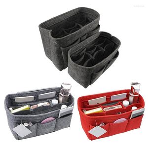 Förvaringslådor arrangör insatta väska kvinnor nylon rese handväska handväska stor liner lady makeup kosmetisk kvinnlig tote