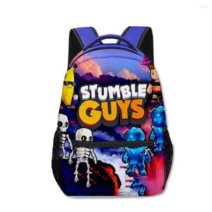 Backpack Stumble Guys Funny Cartoon Daypack Kids Student Schoolbag Unique Harajuku Rucksack Oxford Cloth Bag