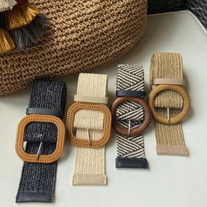 Belts STRAW STRETCH BELT For Women Boho Raffia Elasticated With Fashion Buckle UK 6-16 Natural Clothing Waist Accessories