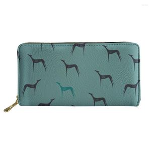 Portafogli Greyhound Dog Red Designs Borsa da donna lunga e sottile con pochette porta carte Lady Portafoglio moda casual personalizzato