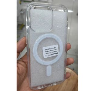 S24 magnético sem fio de carregamento à prova de choque casos para iphone 15 14 plus 13 pro max 12 11 samsung s23 s22 ultra rígido acrílico plástico macio tpu claro ímã capa de telefone