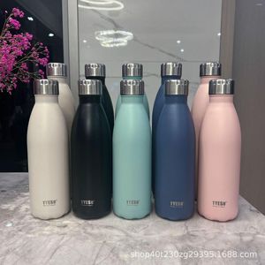 Water Bottles 750ml/1000ml Large Capacity Coke Bottle Stainless Steel Double Layer Thermal Insulation Cold Vacuum Cups Simple Coffee Cup