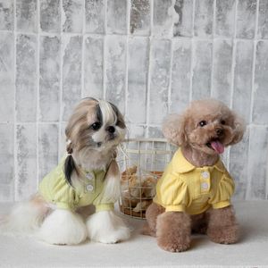 Hundkläder Autumn/Winter Pet Clothes High Elastic Polo Collar Top Cat and Clothing Teddy Bichon Jacket Liten medelstor väst