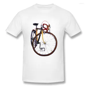 Men's T Shirts Fixed Gear Bicycle Cyclist Painting T-Shirt Summer Men Short Sleeve Road Bike Sport Lover Boy White Tees Casual Vintage Tops