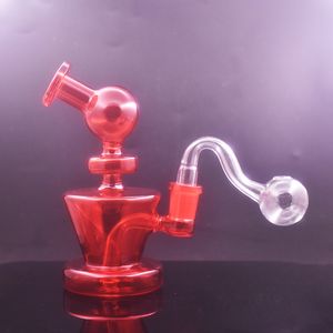 1 pz 14mm femmina Bong in vetro per acqua narghilè Dab Rigs con ciotola in vetro maschio da 14 mm Bicchiere in vetro economico bong Rig petroliferi con tubo bruciatore a nafta in vetro maschio