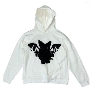 Kadın Hoodies Y2K Street Fashion Bat Baskı Retro Kadın Üstü Sweatshirtler Sıradan Gevşek Kazak Harajuku Hip Hop Büyük boy Hoodie