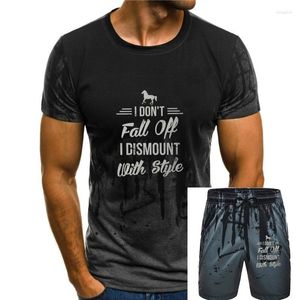 Męskie dresy miłośnika koni jazdy sportowi Pure Cotton Tshirt Don't Fall Off I Domemount z stylem eleganckie t -koszuli ponadwymiarowe ubrania męskie