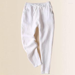 Pantaloni da donna Estate Primavera Donna Donna Cachi Bianco Nero Elastico a vita alta Lino Lunghezza alla caviglia Autunno 3xl Pantaloni Harem per le donne