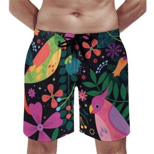 Erkek Şort Büyülü Kuşlar Kurulu Yaz Papaz Hawaii Kısa Pantolon Erkekler Spor Fitness Hızlı Kuru Tasarım Yüzme Sandıkları