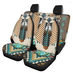 Autositzbezüge, kompletter Satz für Frauen, Tribal-Ethik-Druck, vorne und hinten, luxuriöses Design, rutschfestes Schutzkissen 4