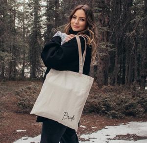 Borse portaoggetti Borsa in tela personalizzata con nome, regalo per la damigella d'onore per la festa della mamma