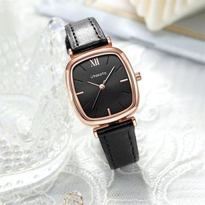 Zegarek dla kobiet Wysokiej jakości luksusowy, swobodny wodoodporny kwarcowo-battery skórzany zegarek 27 mm