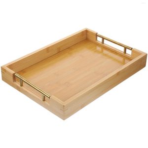 Plates Decorative Tray Dessert Salad Plate Bamboo Small Fruit Desktop Rectangular Serving Household