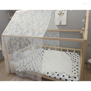 Tapestries Ins Korean Style White Girl Heart Lace Door Curtain Nordic Free Perforation Home Window Balkony Decoration Fabric Partition