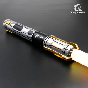 Светодиодные палочки TXQSABER Ghost Lightsaber Pixel Soundboard Neo Smooth Swing с металлической ручкой Светодиодная лента Лезвие Косплей Лазерный меч джедая Детские игрушки 230901