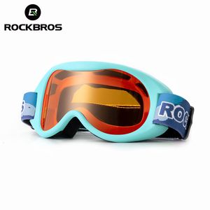 Maschere da sci ROCKBROS Occhiali Antiappannamento Antivento Lenti a doppio strato Ultraleggere UV400 Snowboard per bambini 230904