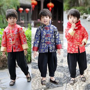 Jackets Kids Boy's Autumn Winter Quilted Chinese Style Tang Jacket Coat 230904