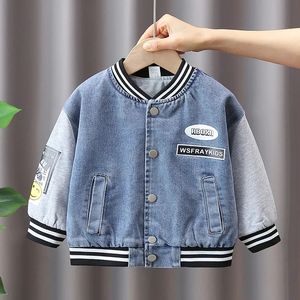 Giacche Ragazzi Cappotto primaverile 2023 Giacca da baseball in denim per bambini Moda bambino Casual Jeans per bambini per ragazzo 230904