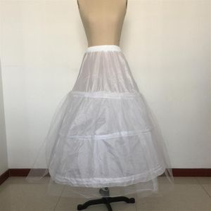 Vit tyll brud klänning crinoline boll klänning brud klänning petticoat 3 stål ring golvlängd bröllop klänning slip stil bröllop pet262o