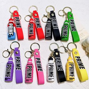 3D PVC Prime Drink Bottle Key Chain Ring Croc Charms Popular Soft PVC Decorations for Party Birthday Favors Gifts Assorted