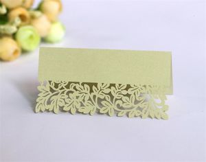 Other Event Party Supplies 2550100pcs s Hollowed Out Leaves Card Laser White Butterfly Table Wedding Banquet Decoration 230901