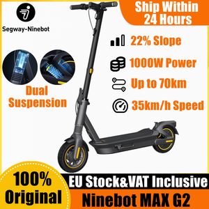 EU Stock Original Ninebot by Segway Max G2 Smart Electric Scooter 35km h Speed 70Km Range Update Motor Max Power 1000W Powerful Kickscooter with APP Inclusive of VAT