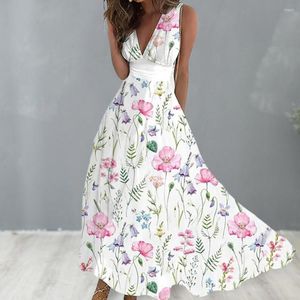 Casual Dresses Charming Long Dress A-Line Comfy Party Summer Floral Print