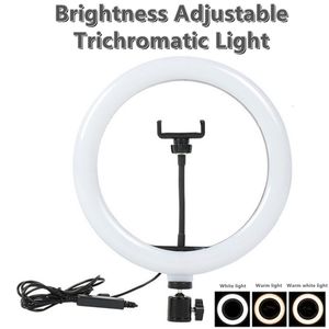 Selfie Lights Regalo di Natale 10 12 14 pollici dimmerabile LED Selfie Ring Light con supporto senza treppiede Lampada da 160 cm Pography Ringlight Phone 230904