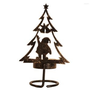 Titulares de vela Árvore de Natal Tealight Holder Home Stand Metal Tea Light Decorações para festas de casamento Quarto