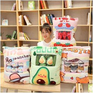 Beautif um saco de pelúcia pudim brinquedos totoro dinossauro abraços recheados animais macios almofada bonecas para ldren crianças moda presentes j220729 dro dhaev