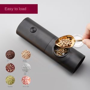 Mills Electric Automatic Mill PepperおよびSalt Grinder with LED Light調整可能な粗さ重力センシングミニスマート230901