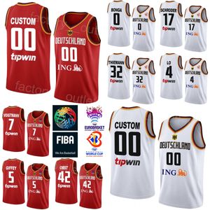 Print Deutschland World Cup 10 POWER FORWARD Jersey Germany Basketball 17 Dennis Schroder 42 Andreas Obst 32 Johannes Thiemann 4 Maodo Lo 7 Johannes Voigtmann