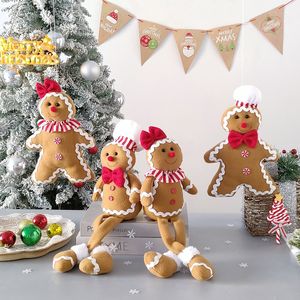 Weihnachtsdekorationen 1 Paar Weihnachts-Fuzzy-Lebkuchenmann-Puppe Weihnachtsbaumanhänger Jahr Kinder Geschenk Hängende Ornamente Navidad Heimdekorationen 230904