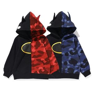 Kinderkleidung Affen Designer Jacke Kleinkind Mäntel Hai Hoodies Pullover Camo Jungen Mädchen Kapuze Kind Jugend Reißverschluss bedruckt lose Kinder lässig Pullover Oberbekleidung