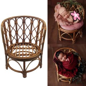 Keepsakes born Pography Props Rattan Chair Bamboo Bed Bebe Basket Container Girl Boy Posing Studio Shooting Po Props Fotografia 230901