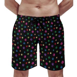 Men's Shorts Summer Gym Cute Dog Paws Sports Surf Colorful Print Design Board Short Pants Casual Comfortable Swimming Trunks Plus Size