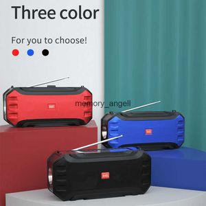 Portable Speakers MINI Solar Charging Portable Bluetooth Speaker With FM Radio LED Flashlight TF Card Support Outdoor Solar Power Wireless Speaker HKD230904