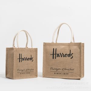 Sacos de compras Sacola de linho Shopper Bag Juta FORNECEDORES DE ALIMENTOS FINOS REUTILIZÁVEIS Linda 230901