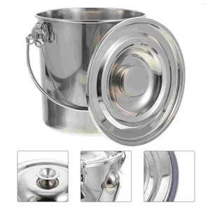 Storage Bottles Stainless Steel Sealed Bucket Jar Tea Coffee Bean Handle Sealing Oil Container Canister Barrel Cereal Waterproof Glass