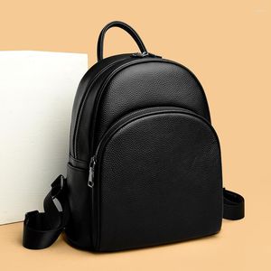 Skolväskor xzan lyx äkta läder ryggsäck kvinnors väska modeko kvinnor ryggsäckar 2023 rese kvinnlig ryggsäck säck