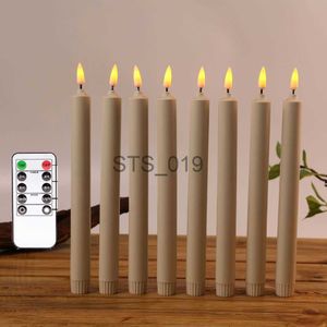 Other Health Beauty Items 2 Pieces 25.5 cm Battery Operated Wedding Candles With Remote 10 inch Beige Color Warm White Flickering Timer LED Taper Candles x0904